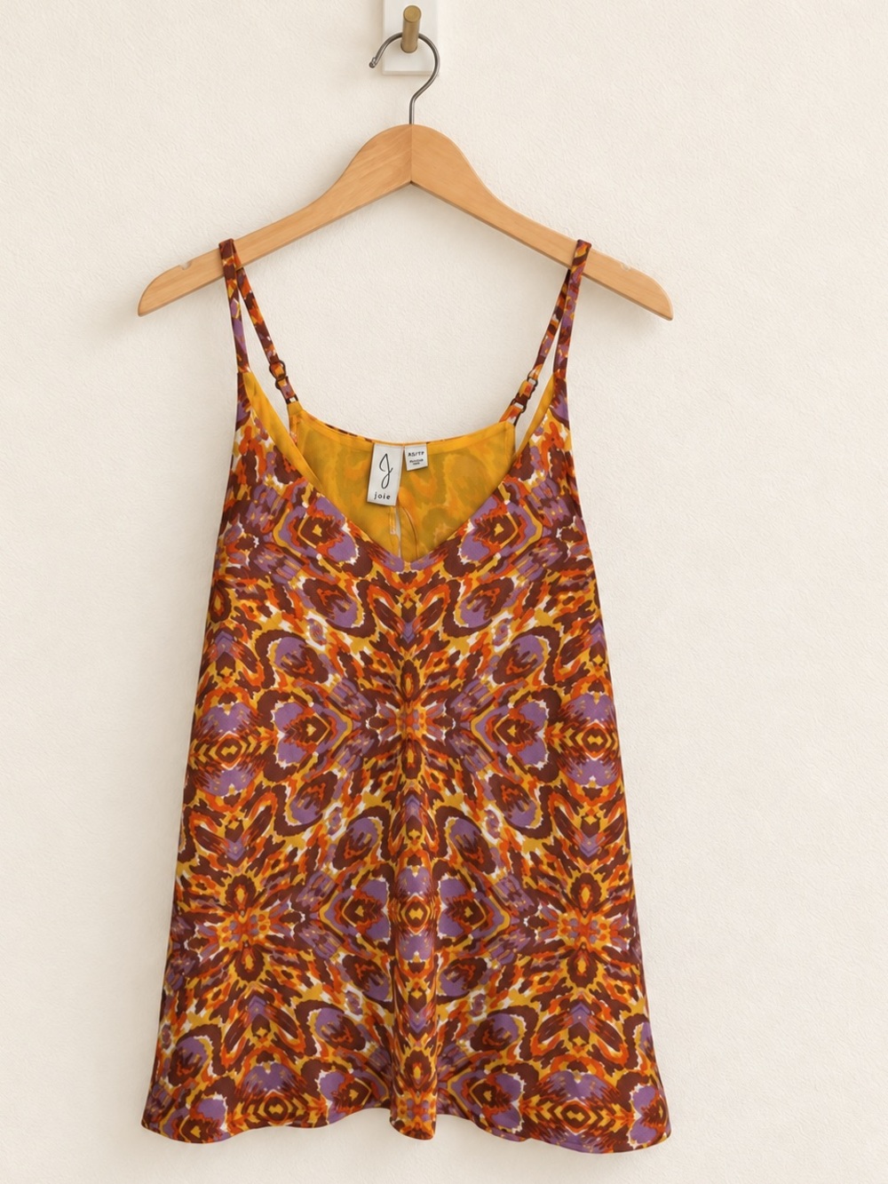 Joie XS Abstract Print Cami Tank Top Orange Purple Adjustable Straps